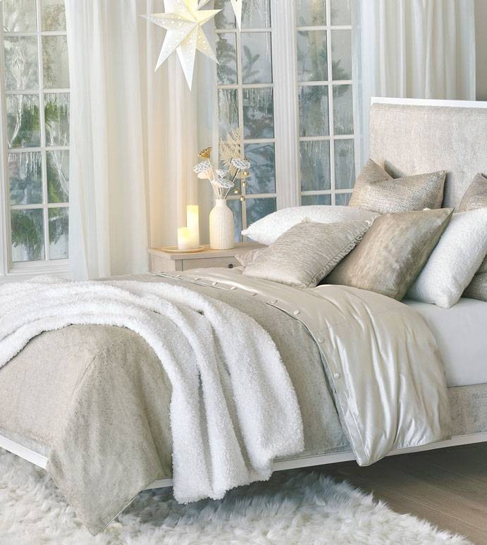 Elegant bed with bedding from Eastern Accents at Gables New York near Staten Island, NY
